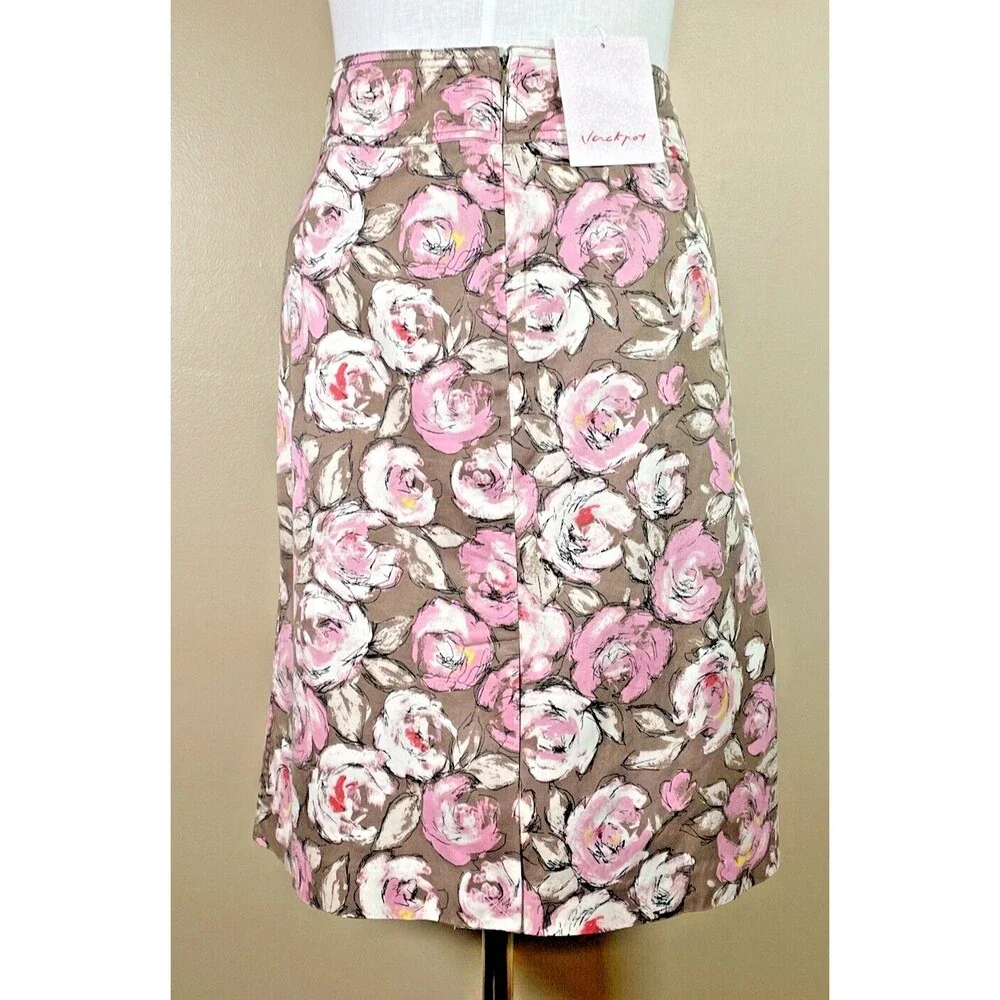Vintage Jackpot Skirt Carli Gry Straight NWT New Brown Pink Size 4 -US 12/14 - Picture 5 of 12